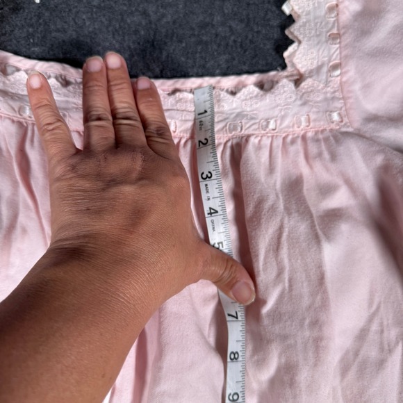 Victoria Secret Pink Long Sleeve Lace Trim Nightgown Sleep Dress Size M - Picture 6 of 10